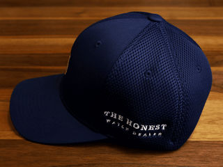THE HONEST WATCH DEALER 6 PANEL MESH CAP IN NAVY BLUE