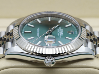 GENTS ROLEX DATEJUST 41mm 126334 STAINLESS STEEL MINT GREEN DIAL WARRANTY 2025 UK B&P