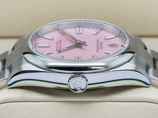 ROLEX OYSTER PERPETUAL 36mm 126000 STAINLESS STEEL CANDY PINK DIAL UNWORN 2025 UK B&P