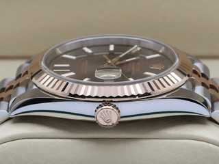 GENTS ROLEX DATEJUST 41mm 126331 18ct ROSE GOLD/STEEL CHOCOLATE DIAL WARRANTY 2025 UK B&P