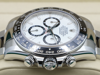 GENTS ROLEX DAYTONA PANDA 126500LN STAINLESS STEEL WHITE DIAL WARRANTY 2024 UK B&P