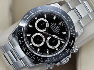 GENTS ROLEX DAYTONA 116500LN STAINLESS STEEL BLACK DIAL STICKERS WARRANTY 2018 UK B&P