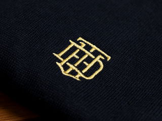 THE HONEST WATCH DEALER COTTON 1/4 ZIP JUMPER IN NAVY BLUE