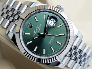 GENTS ROLEX DATEJUST 41mm 126334 STAINLESS STEEL MINT GREEN DIAL UNWORN 2025 UK B&P