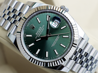 GENTS ROLEX DATEJUST 41mm 126334 STAINLESS STEEL MINT GREEN DIAL WARRANTY 2025 UK B&P