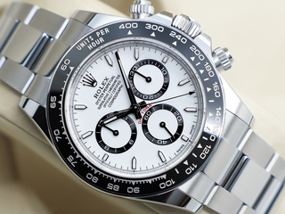 GENTS ROLEX DAYTONA PANDA 126500LN STAINLESS STEEL WHITE DIAL WARRANTY 2025 UK B&P