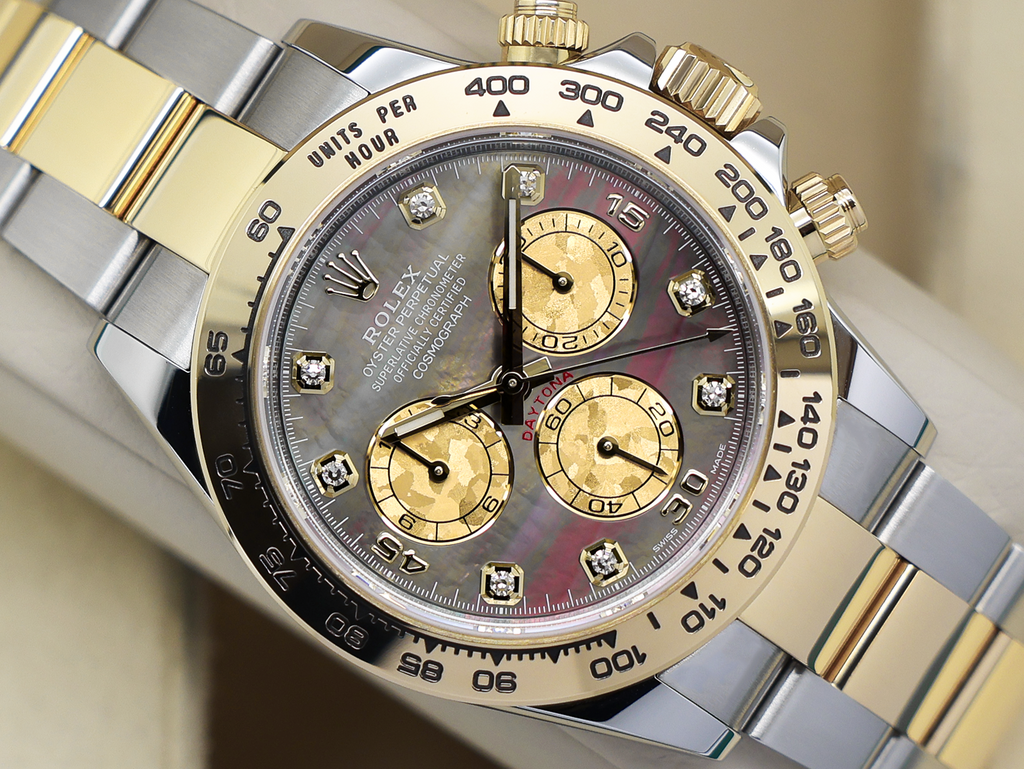 GENTS ROLEX DAYTONA 18ct GOLD/STEEL 116503 TAHITIAN MOP DIAMOND