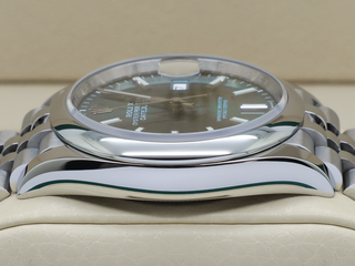 ROLEX DATEJUST 36mm 126200 STAINLESS STEEL MINT GREEN DIAL WARRANTY 2023 B&P