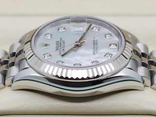 ROLEX DATEJUST 36mm 126234 STEEL WHITE MOTHER OF PEARL DIAMOND DIAL UNWORN 2025 UK B&P
