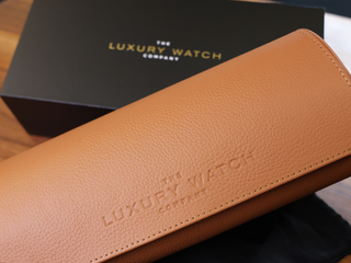 THE LUXURY WATCH COMPANY REAL LEATHER TRIPLE WATCH ROLL WITH SLEEVE AND BOX