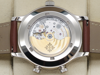 GENTS PATEK PHILIPPE CALATRAVA PILOT TRAVEL TIME 5524G 42mm 18CT WHITE GOLD WARRANTY 2022 UK B&P