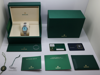LADIES ROLEX OYSTER PERPETUAL 31mm 277200 STAINLESS STEEL TIFFANY BLUE DIAL UNWORN 2026 UK B&P