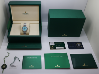 LADIES ROLEX OYSTER PERPETUAL 31mm 277200 STAINLESS STEEL TIFFANY BLUE DIAL UNWORN 2026 UK B&P