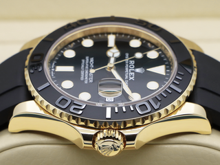 GENTS ROLEX YACHT-MASTER 42mm 226658 18ct YELLOW GOLD OYSTERFLEX STICKERS WARRANTY 2024 UK B&P