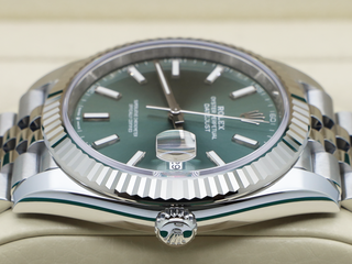 GENTS ROLEX DATEJUST 41mm 126334 STAINLESS STEEL MINT GREEN DIAL WARRANTY 2025 UK B&P