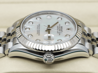 LADIES ROLEX DATEJUST MIDSIZE 31mm 278274 STEEL WHITE MOTHER OF PEARL DIAMOND DIAL UNWORN STICKERS 2025 UK B&P
