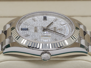 ROLEX DAY-DATE 40mm 18ct WHITE GOLD 228239 PAVÉ DIAMOND DIAL WARRANTY 2026 UK B&P