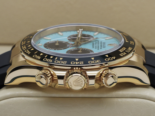 GENTS ROLEX DAYTONA 18ct YELLOW GOLD OYSTERFLEX 'TIFFANY' TURQUOISE BLUE 126518LN NEW MODEL UNWORN 2026 UK B&P