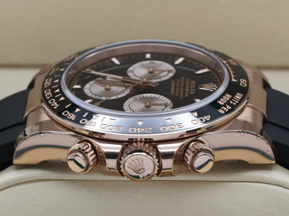 GENTS ROLEX DAYTONA 18ct ROSE GOLD OYSTERFLEX 126515LN BLACK DIAL NEW MODEL WARRANTY STICKERS 2024 UK B&P