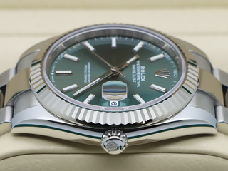 GENTS ROLEX DATEJUST 41mm 126334 STAINLESS STEEL MINT GREEN DIAL UNWORN 2025 UK B&P