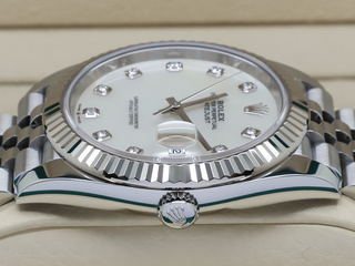 ROLEX DATEJUST 41mm 126334 STEEL WHITE MOTHER OF PEARL DIAMOND DIAL WARRANTY 2023 UK B&P