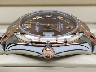 LADIES ROLEX DATEJUST MIDSIZE 31mm 178341 ROSE GOLD/STEEL CHOCOLATE DIAMOND DIAL/DIAMOND BEZEL WARRANTY 2013 B&P