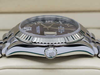 LADIES ROLEX DATEJUST MIDSIZE 31mm 278274 STEEL AUBERGINE DIAMOND ROMAN NUMERAL DIAL UNWORN FULL STICKERS 2024 B&P