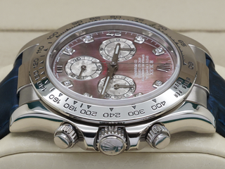 GENTS ROLEX DAYTONA 18ct WHITE GOLD MOTHER OF PEARL TAHITIAN DIAMOND DOT DIAL 116519 WARRANTY 2009 B&P