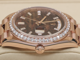 ROLEX DAY-DATE 40mm 18ct ROSE GOLD 228345RBR EISENKIESEL DIAMOND BAGUETTE DIAL WARRANTY 2022 UK B&P