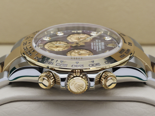 GENTS ROLEX DAYTONA 18ct GOLD/STEEL 116503 TAHITIAN MOP DIAMOND DIAL WARRANTY 2020 UK B&P