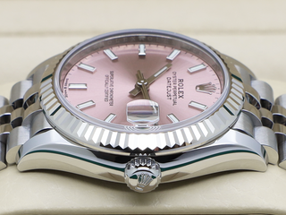 LADIES ROLEX DATEJUST MIDSIZE 31mm 278274 STAINLESS STEEL PINK DIAL WARRANTY 2021 UK B&P