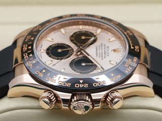 GENTS ROLEX DAYTONA 18ct ROSE GOLD OYSTERFLEX 116515LN SUNDUST DIAL UNWORN 2023 UK B&P