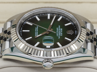 ROLEX DATEJUST 41mm 126334 STAINLESS STEEL OMBRE GREEN DIAL WARRANTY 2026 UK B&P
