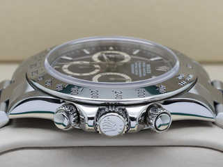 GENTS ROLEX ZENITH DAYTONA 16520 STAINLESS STEEL BLACK PATRIZZI DIAL WARRANTY 1997 B&P