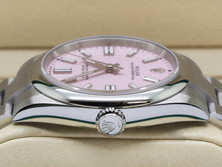 GENTS ROLEX OYSTER PERPETUAL 41mm 134300 STAINLESS STEEL CANDY PINK DIAL UNWORN 2025 UK B&P