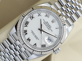 ROLEX DATEJUST 36mm 126234 STAINLESS STEEL WHITE DIAL WARRANTY 2023 UK B&P