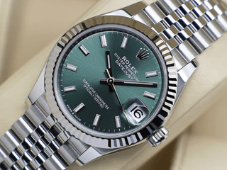 LADIES ROLEX DATEJUST MIDSIZE 31mm 278274 STAINLESS STEEL MINT GREEN DIAL UNWORN 2026 UK B&P