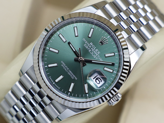 ROLEX DATEJUST 36mm 126234 STAINLESS STEEL MINT GREEN DIAL UNWORN 2025 UK B&P