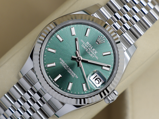 LADIES ROLEX DATEJUST MIDSIZE 31mm 278274 STAINLESS STEEL MINT GREEN DIAL UNWORN 2025 UK B&P