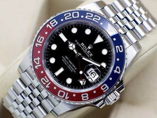 GENTS ROLEX GMT-MASTER II PEPSI 126710BLRO STAINLESS STEEL WARRANTY STICKERS 2024 UK B&P