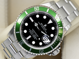 GENTS ROLEX SUBMARINER DATE 40mm KERMIT 16610LV STAINLESS STEEL WARRANTY 2010 UK B&P