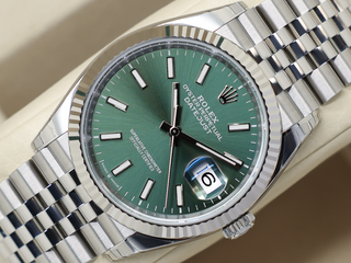 ROLEX DATEJUST 36mm 126234 STAINLESS STEEL MINT GREEN DIAL UNWORN FULL STICKERS 2026 UK B&P