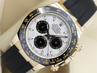 GENTS ROLEX DAYTONA 18ct YELLOW GOLD OYSTERFLEX 116518LN METEORITE DIAL WARRANTY 2022 UK B&P