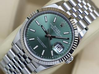 ROLEX DATEJUST 36mm 126234 STAINLESS STEEL MINT GREEN DIAL UNWORN 2026 UK B&P