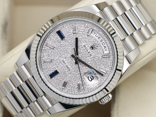 ROLEX DAY-DATE 40mm 18ct WHITE GOLD 228239 PAVÉ DIAMOND DIAL WARRANTY 2026 UK B&P