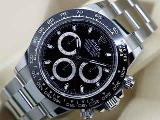 GENTS ROLEX DAYTONA 116500LN STAINLESS STEEL BLACK DIAL WARRANTY 2022 UK B&P