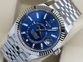 GENTS ROLEX SKY-DWELLER 42mm 326934 STAINLESS STEEL BLUE DIAL WARRANTY 2022 UK B&P