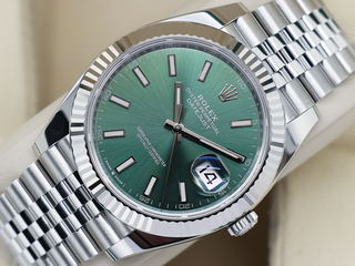 GENTS ROLEX DATEJUST 41mm 126334 STAINLESS STEEL MINT GREEN DIAL UNWORN 2025 UK B&P