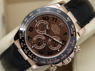 GENTS ROLEX DAYTONA 18ct ROSE GOLD 116515LN CHOCOLATE ARABIC DIAL WARRANTY 2015 UK B&P