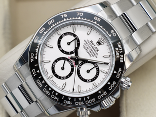 GENTS ROLEX DAYTONA PANDA 126500LN STAINLESS STEEL WHITE DIAL UNWORN FULL STICKERS 2025 UK B&P